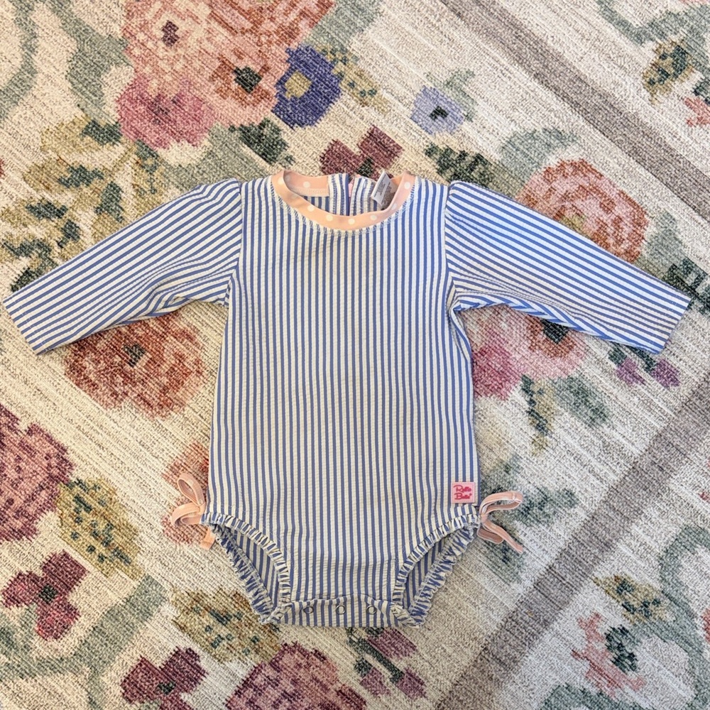 Ruffle Butts Striped Long-Sleeve Baby One-piece
